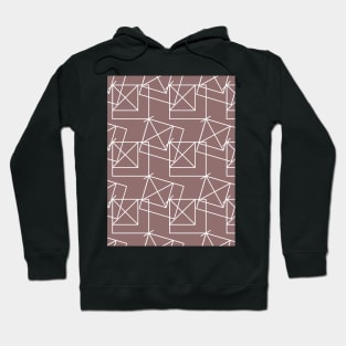 White lines, abstract geometry on a brown background Hoodie